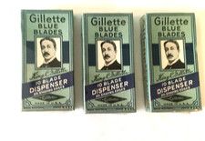 VINTAGE GILLETTE DOUBLE-EDGE BLUE BLADES 3 UNOPENED PACKAGES OF 10 BLADES EACH