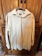 Van Heusen Flex Collar Regular Fit Mens Button Down Shirt Brown Blue Plaid 16