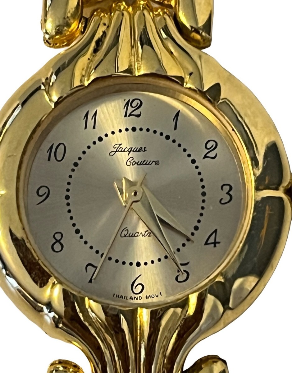 Vintage Jacques Couture Gold Tone Link Bracelet Watch  display picture 2