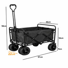 Folding Garden Trolley Wagon 200kg Heavy Duty Cart with Brake Tank Wheels