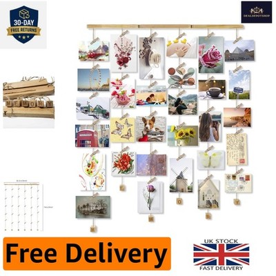Kreativer 26 x 29 Zoll Holz Foto Display Rahmen mit 30 Clips - Geschenkbereit