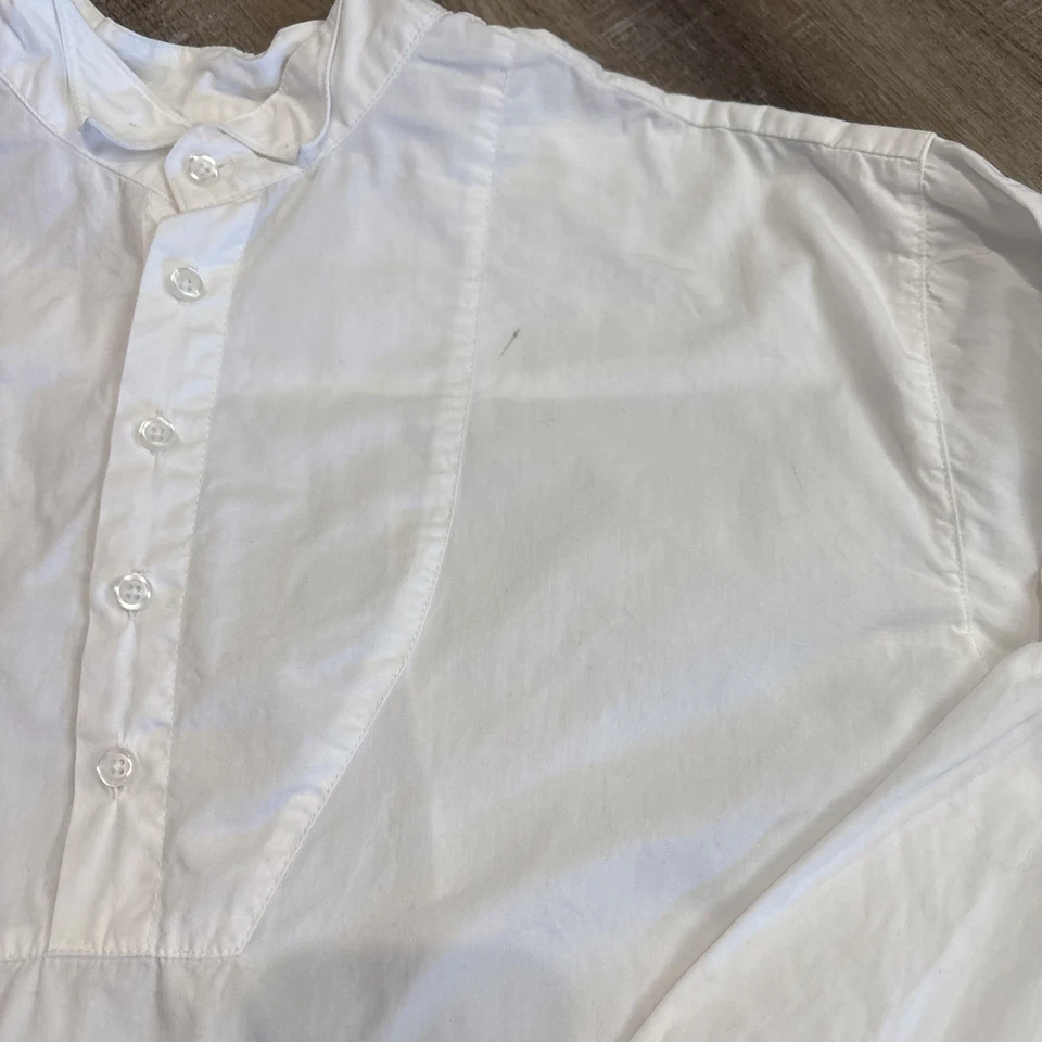 Scully Marfil Arrugado Algodón L Rangewear Townsfolk Jugador Cuello con Bandas LEER Foto 3 de 4