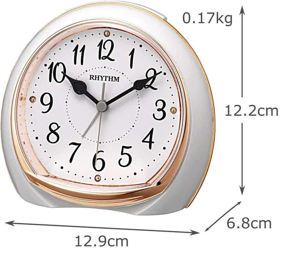 Alarm Clock Analog Continuous Second Hand Light Electronic Sound Alarm Pink Meta - Image 3 of 3