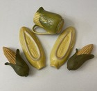 Shawnee Corn King Creamer w/ Corn Cob Holders & Resin Corn Cobs Lot — photo 3
