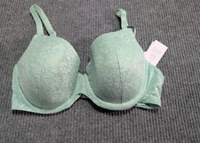 Auden Nursing Lightly Lined Full Coverage T-Shirt Bra Green 38DD Underwire Lace