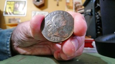 NICE, ''1798'', DRAPED BUST LARGE CENT, FULL, ''DATE & LIBERTY', GREAT DETAILS.