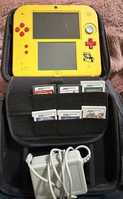 Nintendo 2DS Super Mario Maker Edition - Yellow/Red W/ Case, Charger & 6 Games