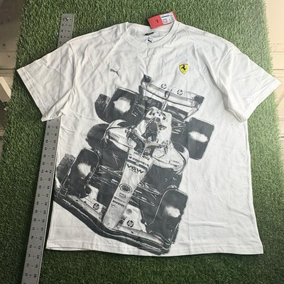 Ferrari x PUMA Premium F1 Race Car Men's Graphic Tee White Size XL