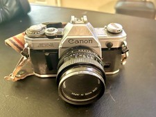 Canon AE-1 Program 35mm SLR Film Camera with 50mm Lens Kit, Tested and Working