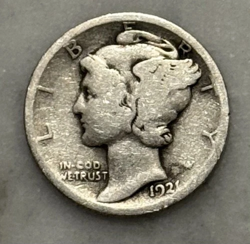 1921-P Mercury Dime - AG - About Good - 90% Silver