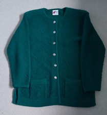 Vintage Poppy styled garments Size 12-14 Bust 97cm green Acrylic green cardigan