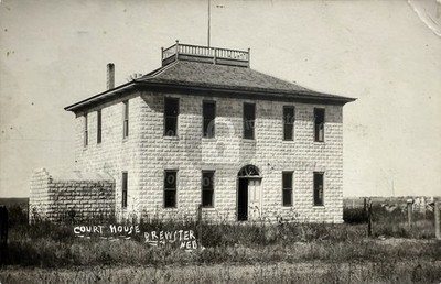 RARE Brewster Nebraska Co Courthouse Pop 8 today RPPC Photo Postcard COPY