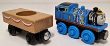 Thomas  Friends Birthday Train With Cargo Car Wooden Railway Wood 3" NO CAKE