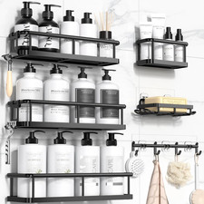 Shower Caddy Adhesive, 100 Rustproof Shower Organizer with Soap Holder, Large C