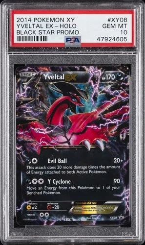 2014 POKEMON XY BLACK STAR PROMO #XY08 YVELTAL EX PSA 10