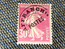 France 1922-47/ 30c rose(P)(142)(Type1)N°59 Neuf avec charnière (Surcharge fine)