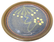 VINTAGE CHARLIE BOYCE AYSGARTH POTTERY NORTH YORKSHIRE ORNATE PAINTED PLATE DISH