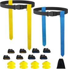 Flag Football Set, 8/14/28 Player Flags and Yellowblue, 8 Players 