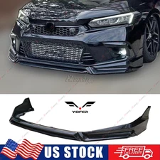 For 22-2024 Honda Civic 11th Yofer Glossy Black Pearl Front Bumper Lip Splitter