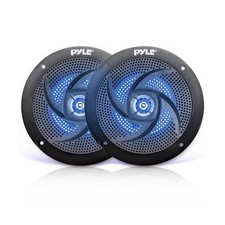 Waterproof Rated Marine 180-Watt LED Speakers, Low-Profile Pair, 5.25''-inch