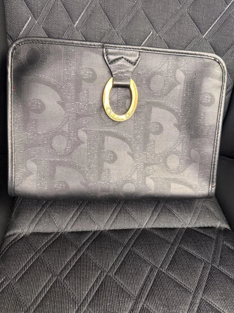 Sac pochette Christian Dior ovale trotteur PVC noir