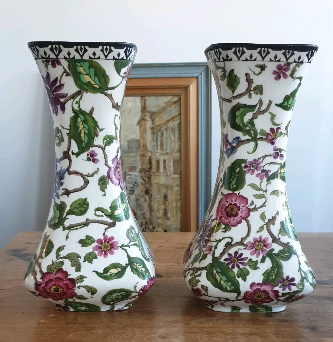 Antique Harrods Ltd Porcelain Vases Pair Of Wedgwood Imperial Porcelain Vases.