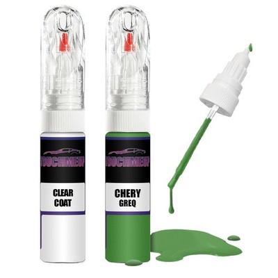 Lackstift für CHERY FROG GREEN GREQ + Klarlack Pinsel Kratzer Fix Kit