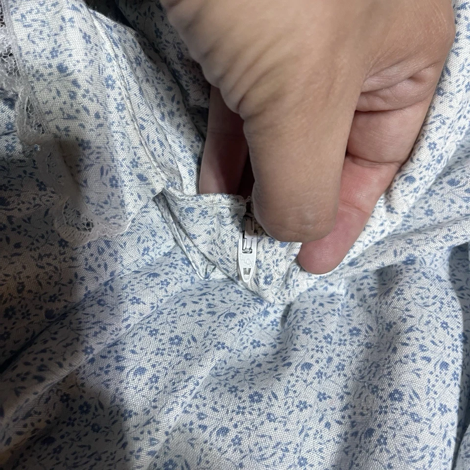 Vintage Handmade Maxi Dress Girls 10 Ditsy Floral 70s Cottagecore Prairie - Image 4 of 4