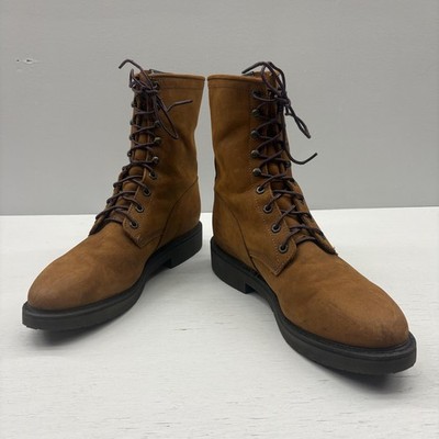 Justin Boots Mens Size 12 D Brown Nubuck Lace Up Double  display picture 1