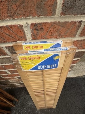 Vintage Pine Shutters Hechinger Unfinished NOS  9  X 32  Made In USA Set Of 3