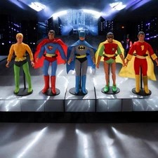 6 Black Mego Action Figure Display Stands fit 8 Inch MEGO Figures