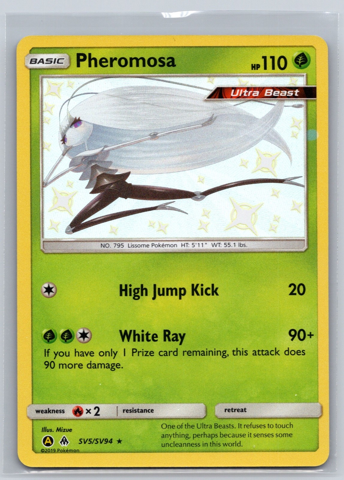 Pheromosa Shiny Holo Rare Hidden Fates: Shiny Vault SV5/SV94 NM