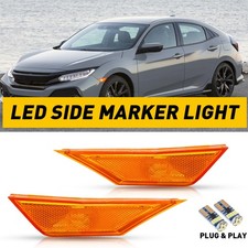 For 2016-2021 Honda Civic Front Fender Side Marker Light Set Rh Lh W Led Bulbs