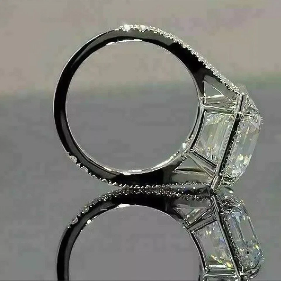 7.50 Ct Certified Radiant Cut White Diamond Solitaire Ring In 9k White Gold - Image 3 of 4