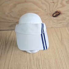 Original Visor Unisex Twill White 2 Stripe Blue Adjustable Strapback Hat Euc