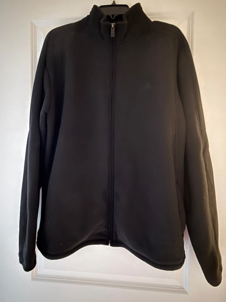 EUC North Face Black Fleece Zip Front Jacket Mens Large