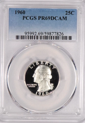 1960 Washington Quarter Proof PCGS PR69DCAM PF 69 ULTRA CAMEO Top Pop Coin 25C