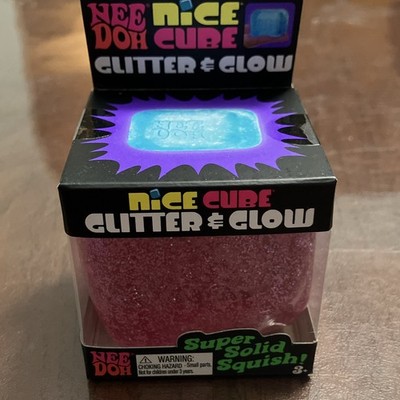 Nee Doh Nice Cube Glitter & Glow Super Solid Squish Pink 4+ 2024 MPN 26057HY