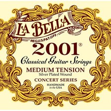 La Bella 2001 Silver-Plated Wound Classical Guitar Strings - Medium Tension