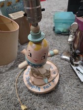 Vintage Underwriters Wooden Humpty Dumpty Nursery Child's Lamp 12  Lamp 1997