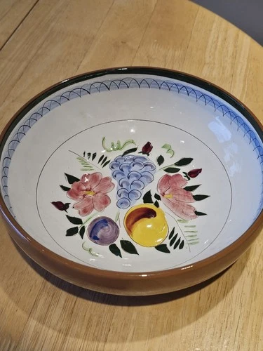 Vintage Stangl Pottery Fruit And Flowers 9 3/4" x 2 7/8" Round Hand-painted Bowl