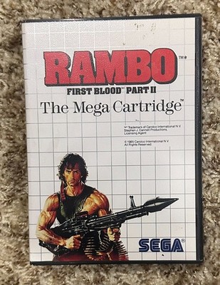 Rambo First Blood Part 2 Sega Master System Mega Cartridge - NO MANUAL