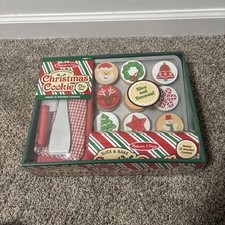 Melissa Doug Slice and Bake Wooden Christmas Cookie Play Food Set New
