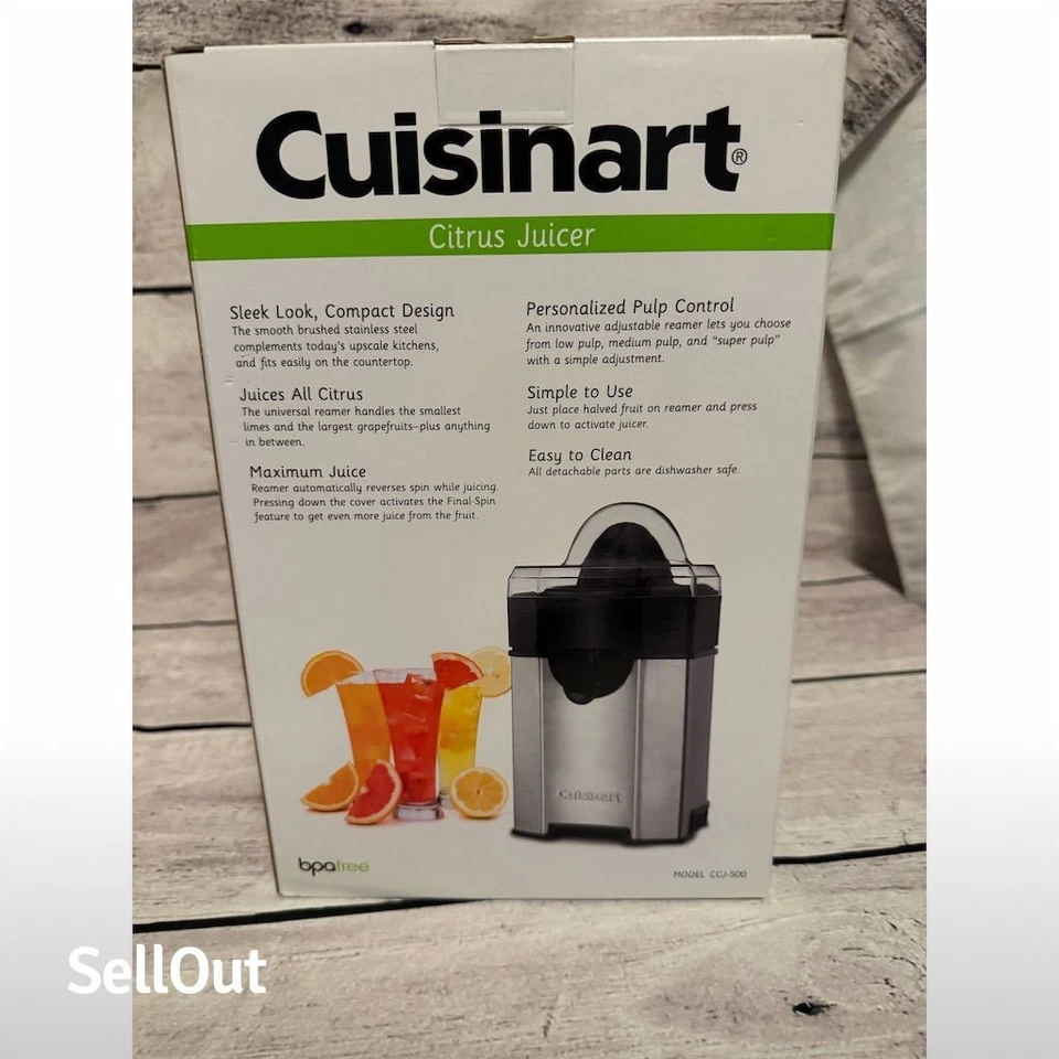 Exprimidor eléctrico de cítricos Cuisinart acero inoxidable fácil limpieza diseño compacto NUEVO Foto 2 de 4