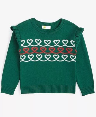 Epic Threads Kleinkind Mädchen Herz Rüschen Rundhalsausschnitt Pullover Größe 4T neu mit Etikett