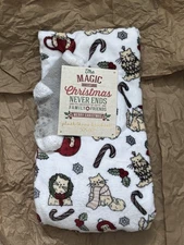 Holiday Christmas Dogs Plush Fleece Throw Blanket 50"x60" Decorative W/ Socks