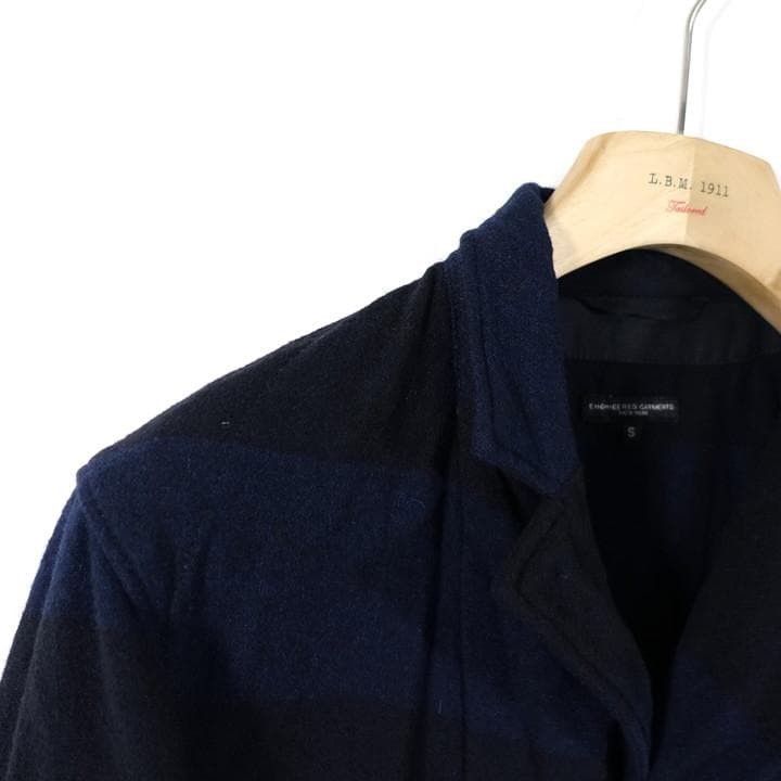 Engineered Garments Wool Border Jacket Navy Black… - image 4