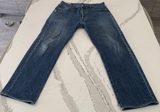 Levi Premium 501 93 Mid/Dark Wash Straight Fit Jeans 34x27