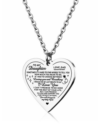Father To Daughter Necklace Inspirational Mother's Day Gifts Love From Dad Heart