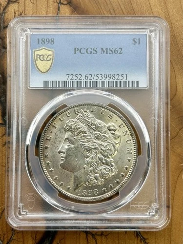 1898 PCGS MS62 Morgan Silver Dollar $1 Uncirculated Coin
